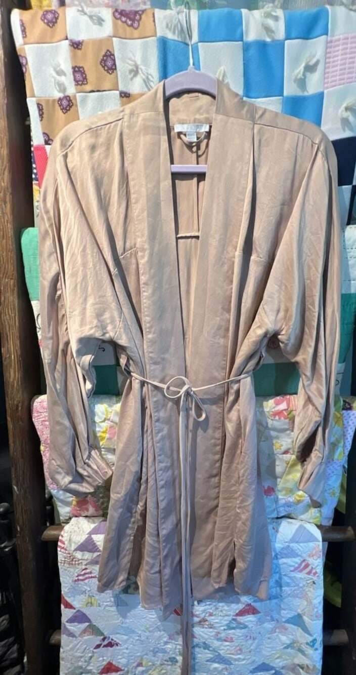 Lunya Washable Silk Robe Taupe Beige XS/S